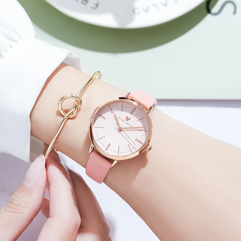 

Оригинальные наручные часы Disney, женские часы Disney, женские часы с простым ремешком, модные часы с ремешком в стиле микро-бизнес 259 Special