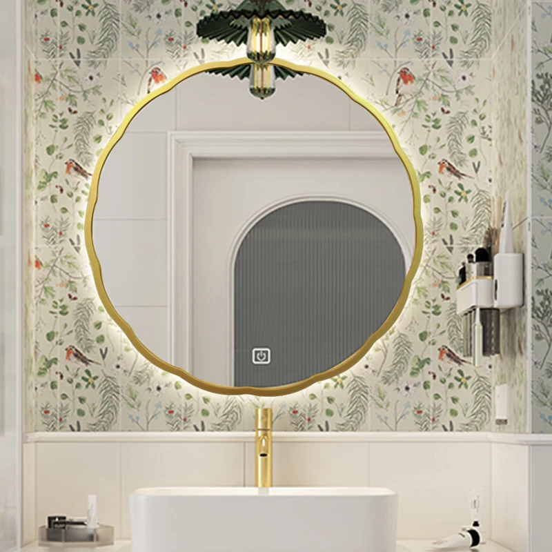 

Circular Wall Mirror Decoration Round Modern Girls Bedroom Bathroom Funky Mirror Luxury Vanity Makeup Spiegels Home Products