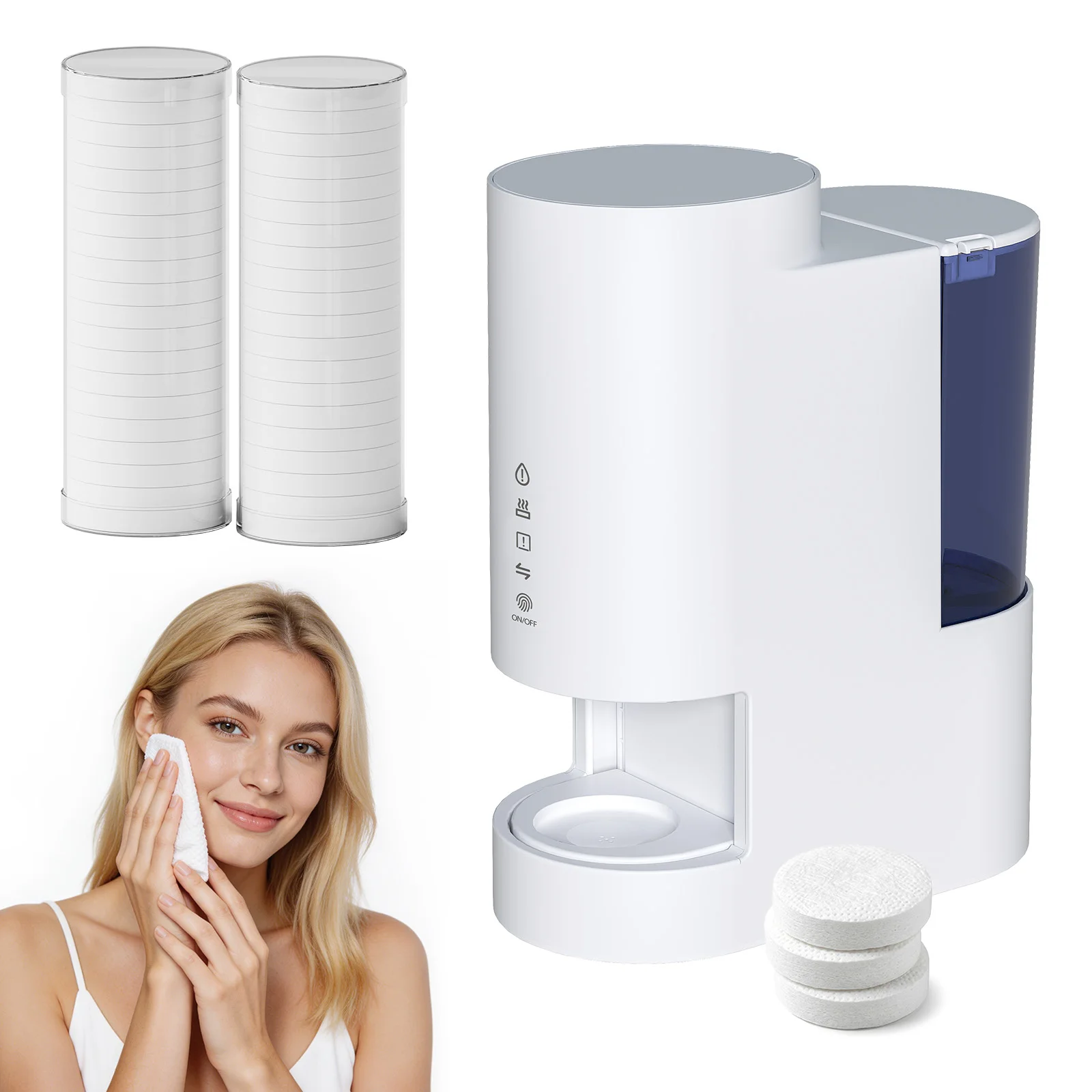 Commercial Hot Towel Dispenser 5s Fast Heating Auto-Spray Steamer 55 Facial Towel Maker for Baby Pet Grooming Portable