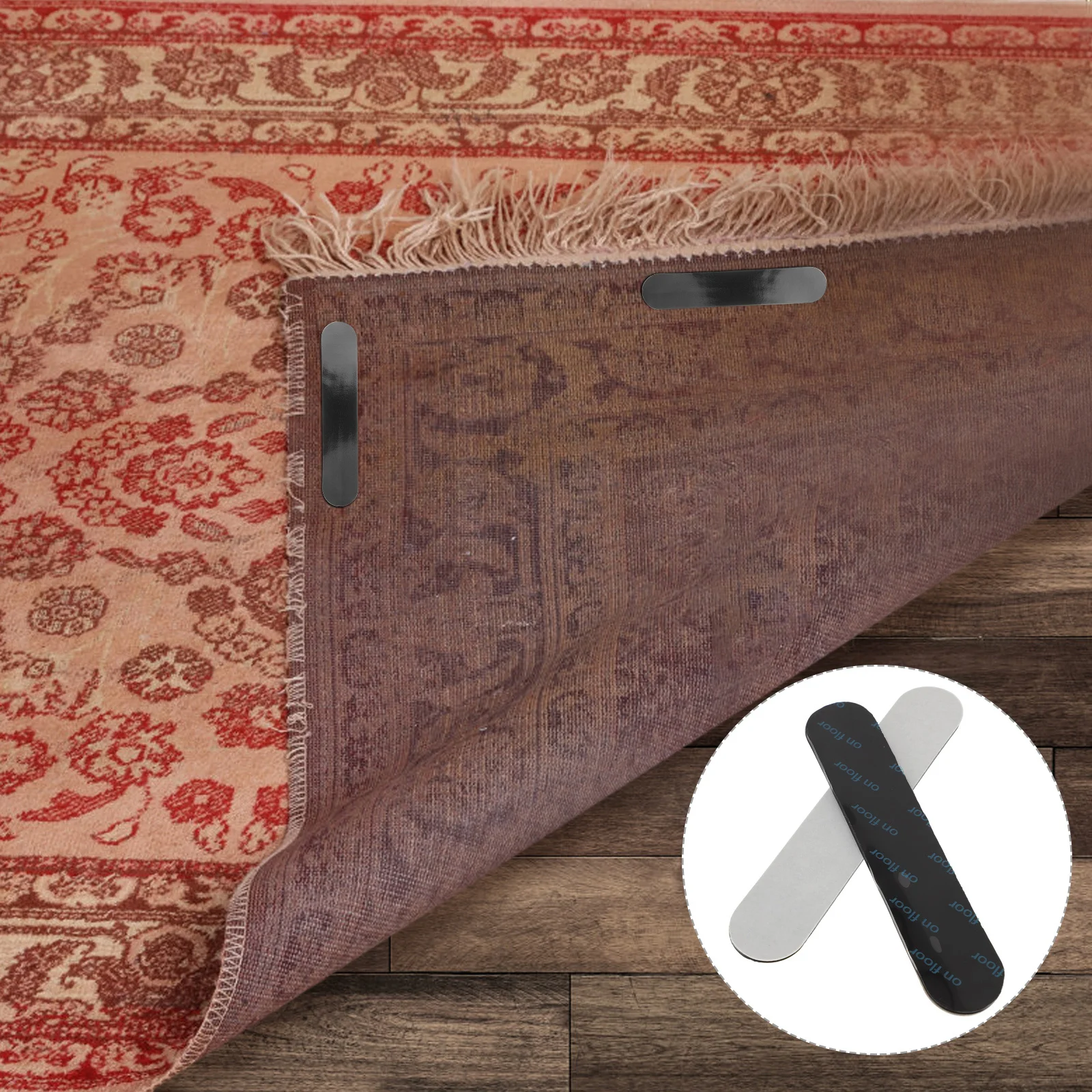 8 قطعة القابضون السجاد البساط الشريط عدم الانزلاق تحديد الشريط لبلاط الخشب الصلب أرضيات الرخام قابل للغسل قابلة لإعادة الاستخدام السجاد القابضون