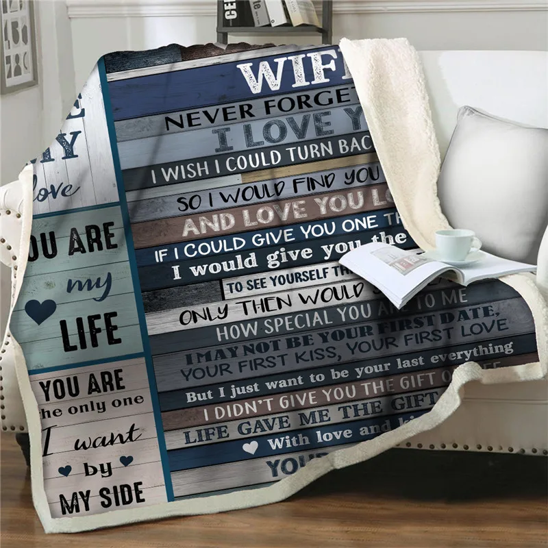 Letter To Wife and Husband Blanket, Valentine's Day Gift for Partner, Wedding Anniversary Gift,POD,Dropshipping