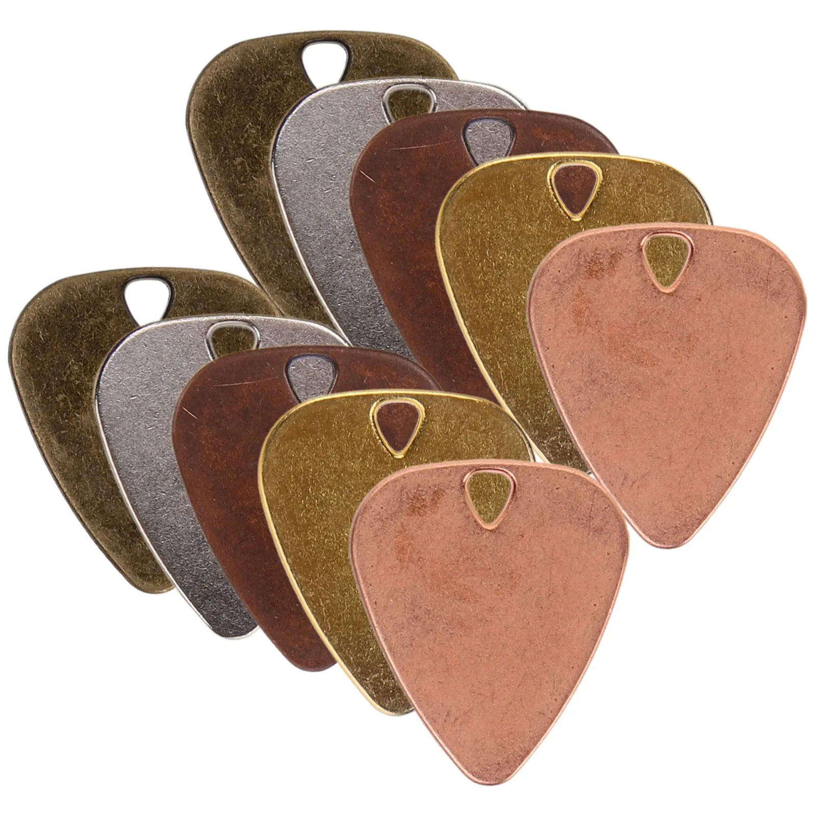

10 Pcs Metal Pick Necklace Bulk Guitar Picks Bass for Acoustic Electric Accessories Finger Cool