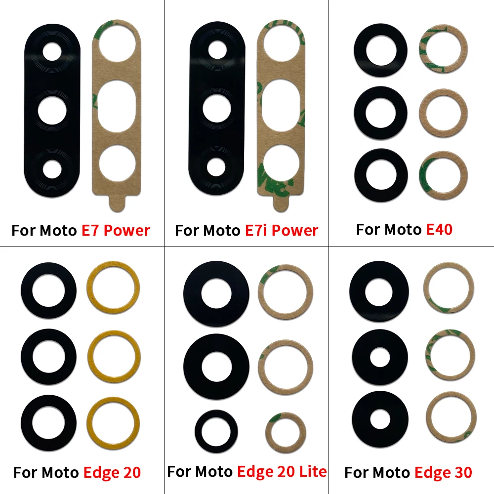 

Back Redr Camera Glass Lens For Moto E22 E30 E32 E40 Edge 30 E7 E7i Power Edge 20 Lite Main Camera Lens With Glue Adhesive Tools