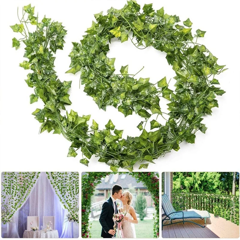 

200CM Hot Artificial Plants Rattan Creeper Green Leaf Ivy Vine For Home Wedding Decor Wholesale DIY Hanging Garland Fake Flowers