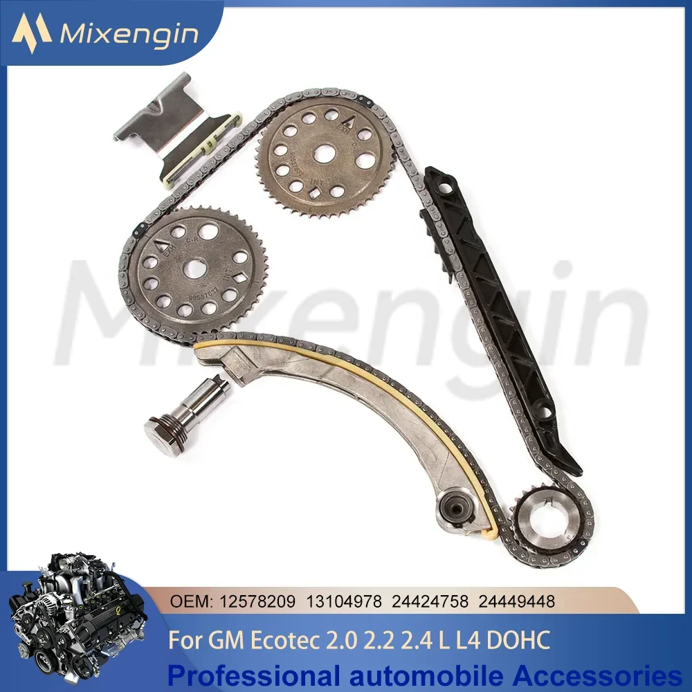 Timing Chain Kit For 2000-2011 GM Ecotec 2.0 2.2 2.4 L L4 DOHC 16 VALVE VIN CODE Chevrolet Pontiac Saturn Oldsmobile 12578209