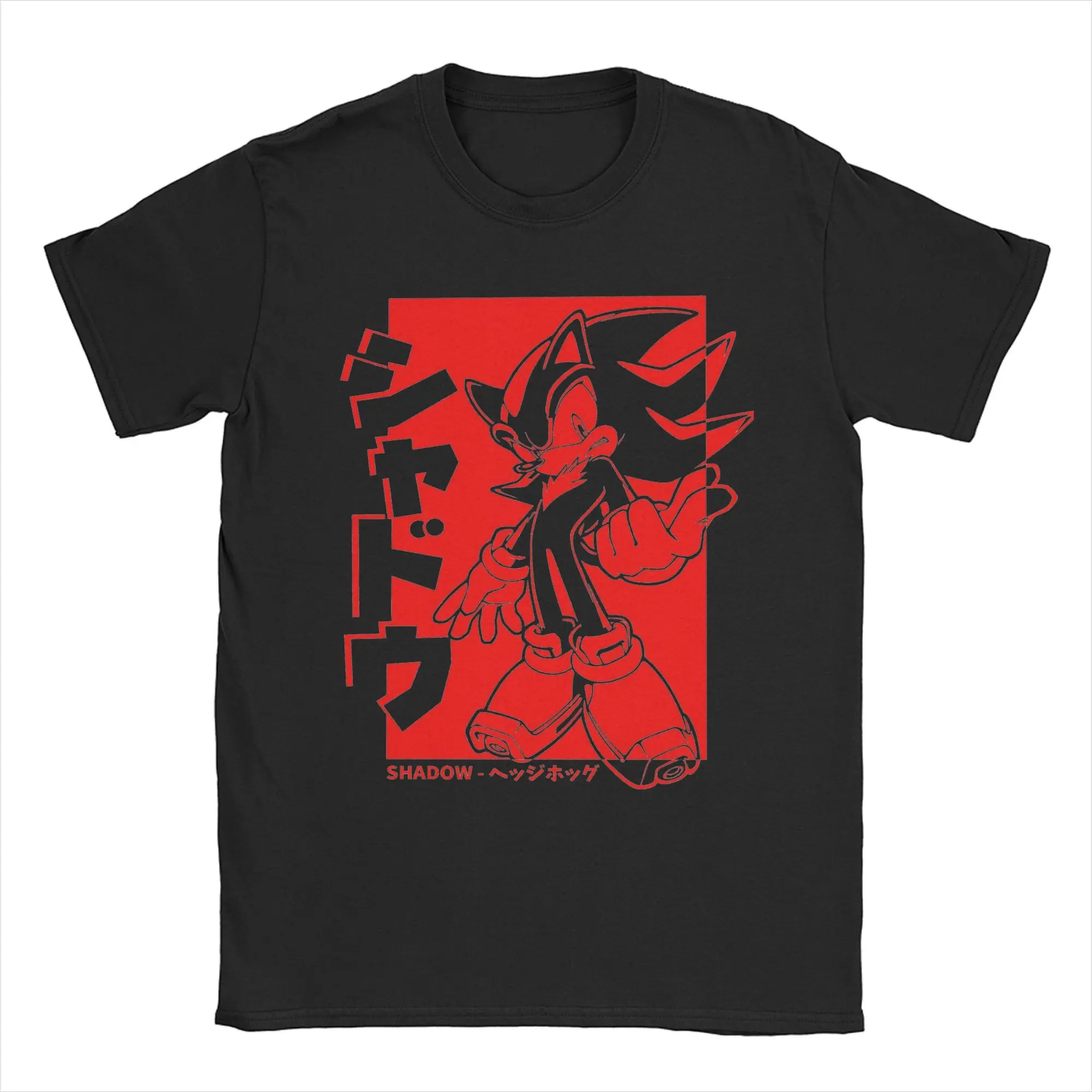 Men T-Shirt Japanese Shadow The Hedgehog Novelty Cotton Tees Short Sleeve  T Shirt Crew Neck Tops New Arrival