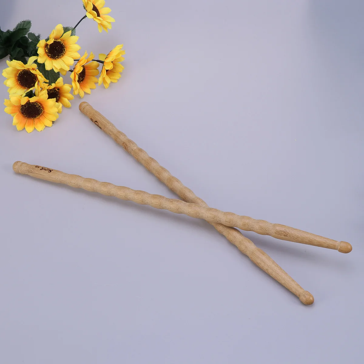 

2pcs Bamboo Drum Stick Strong Gravity Eco-Friendly Ergonomic Anti-Slip Handle High Intensity Drumsticks for Beginner