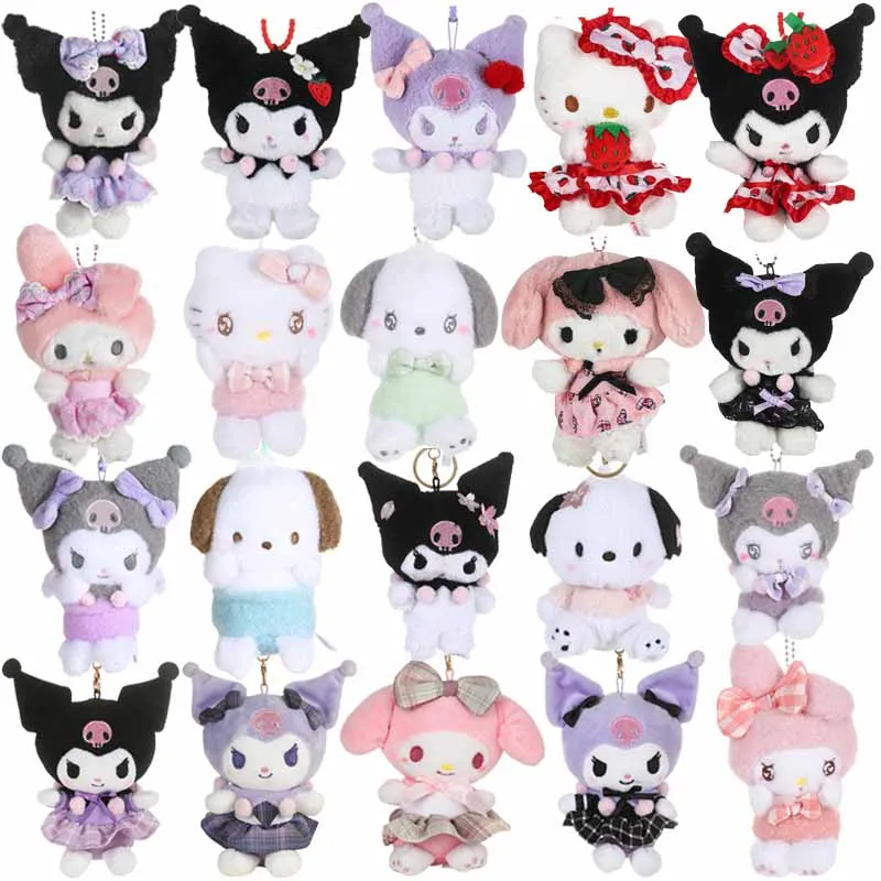 Sanrios Anime Cinnamoroll moja melodia Kuromi HelloKittys Pochacco kreskówka śliczna pluszowa lalka zawieszka pluszowa zabawka brelok na prezent