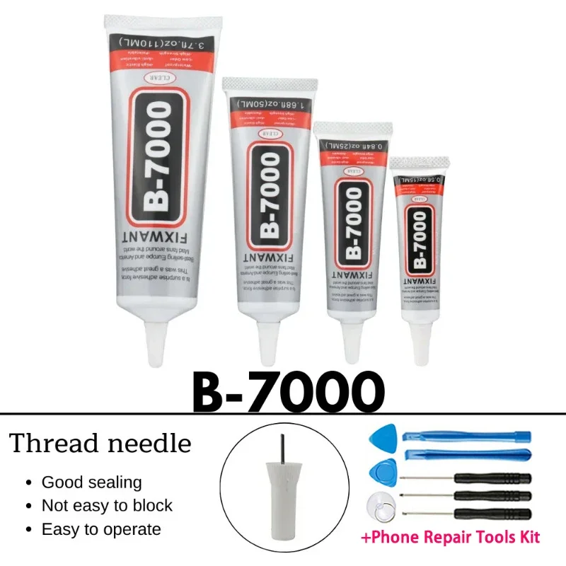 15/25/50/110ML B-7000 Transparent Phone Screen Repair Glue B7000 Universal Glass Plastic DIY Adhesive With Precision Applicator