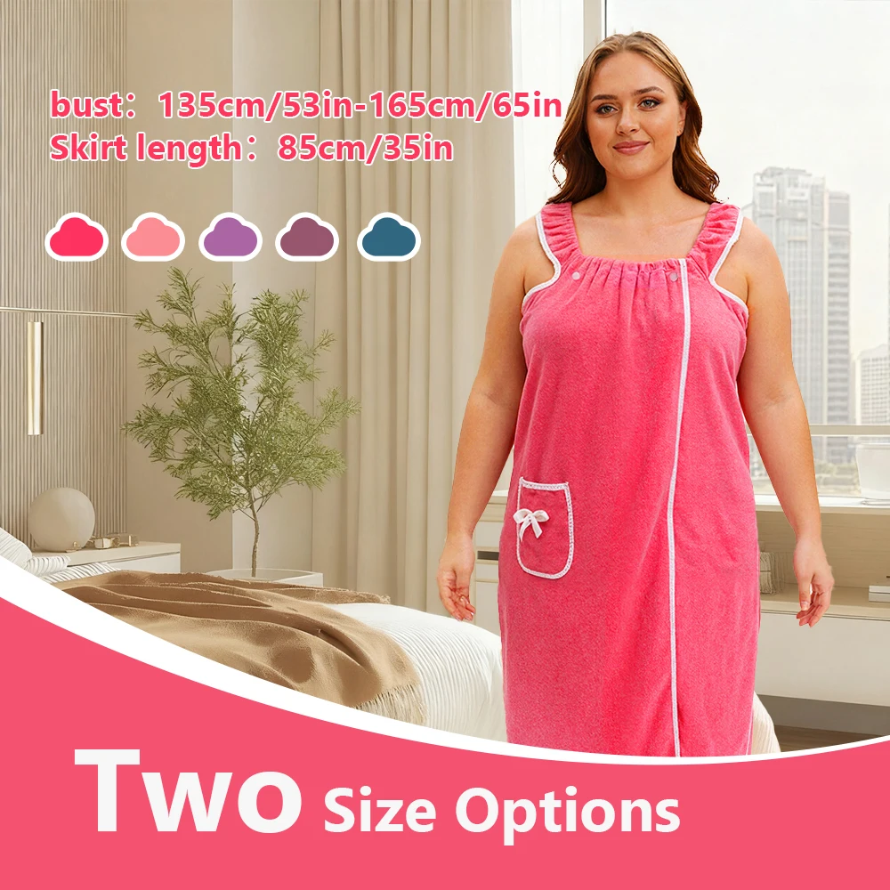 

1 шт., коралловая бархатная женская банная юбка, носимое банное полотенце, женский впитывающий банный халат для пляжного спа-зала, юбка-комбинация для ванны