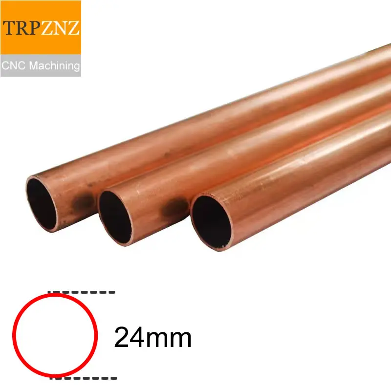 T2 구리 파이프 튜브 OD24 외경 24mm 벽 두께 1mm 2mm, 모세관 중공 구리 튜브, 공장 아울렛