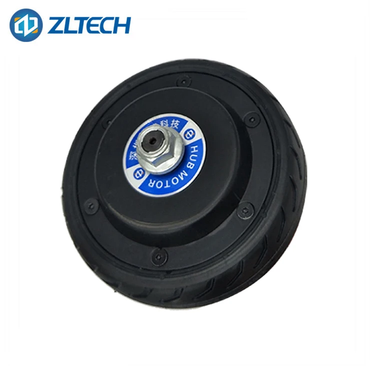 Low Speed 5.5inch 24V 150W 400RPM 60kg Load Gearless Brushless Robot in Wheel DC Servo Hub Drive Motor with Encoder view 5