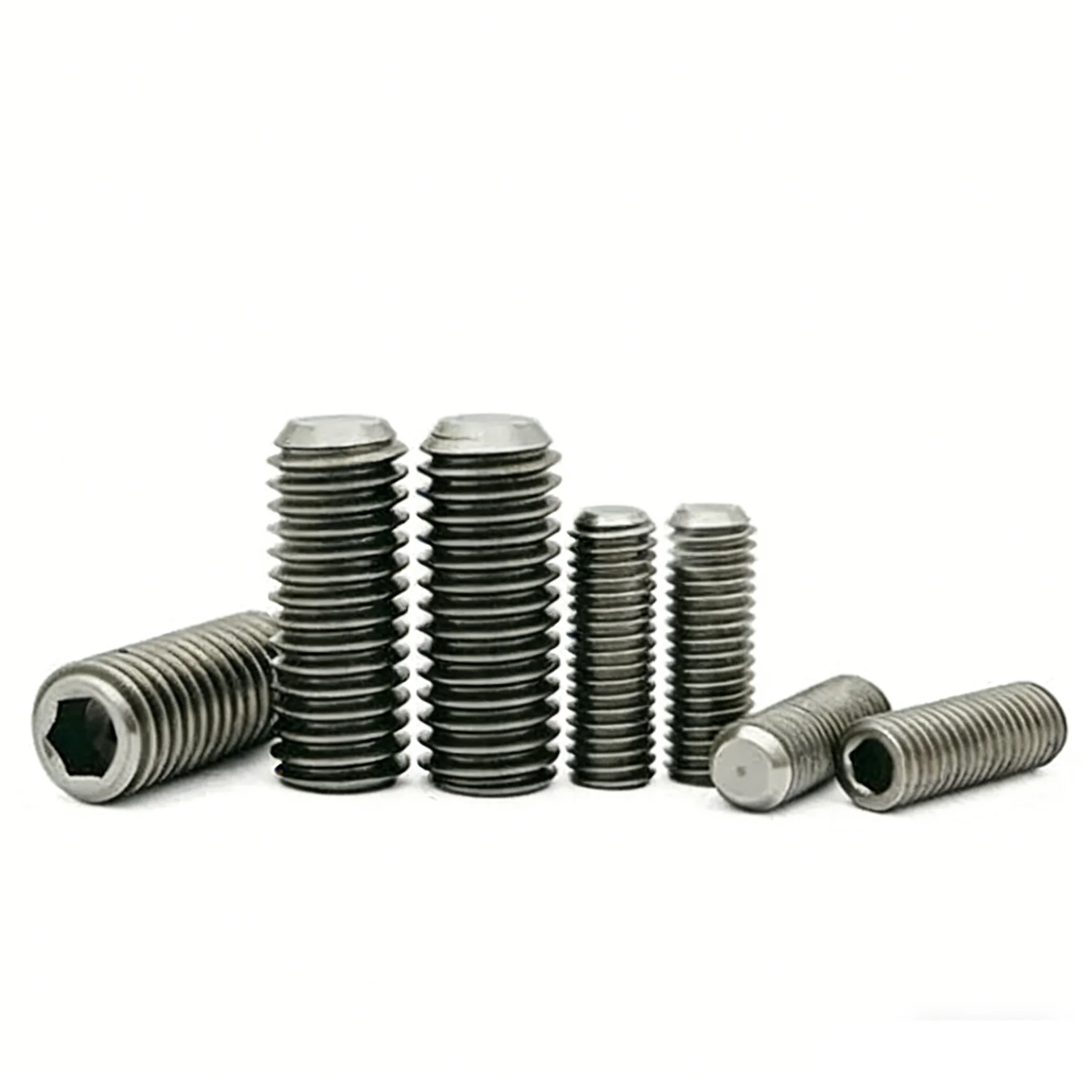 GB80 DIN913 10PCS M2 M2.5 M3 M4 M5 M6 Titanium Hex Socket Set Screws Pure Titanium Flat End Grub Sets Screw