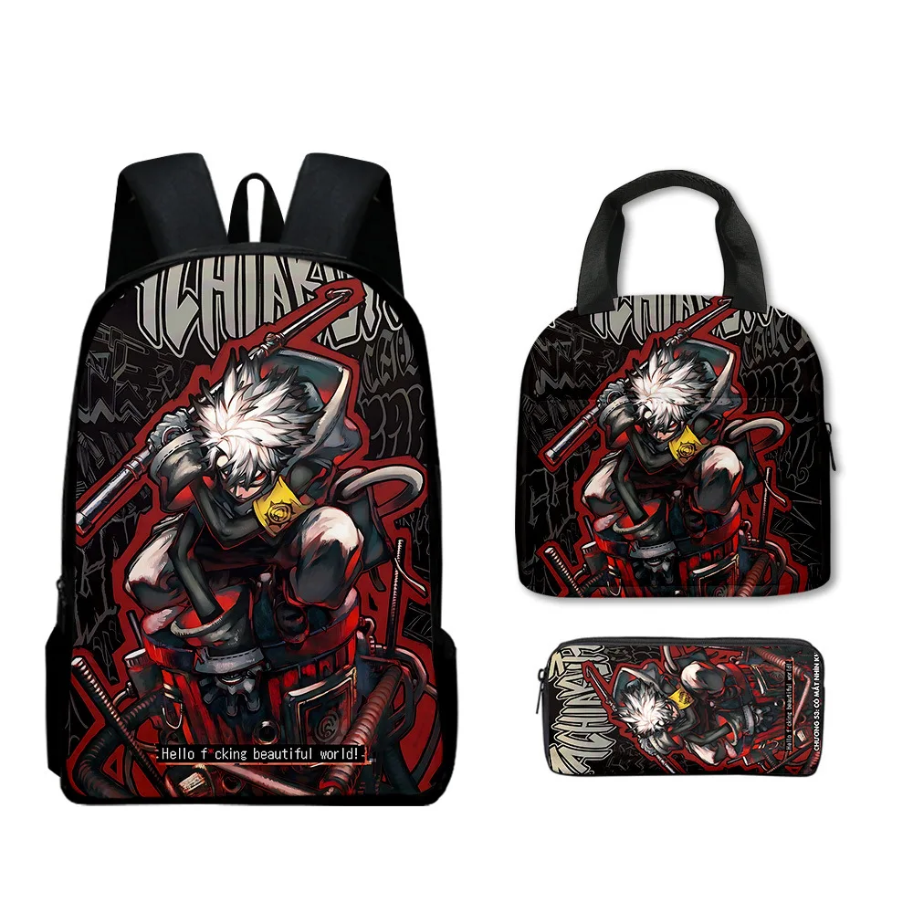 Classic Popular Harajuku Funny Gachiakuta 3D Printed 3pcs/Set pupil School Bags Laptop Daypack Backpack Lunch bag Pencil Case