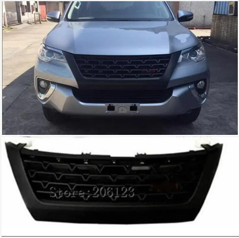 HIGH QUALITY FRONT RACING GRILL RAPTOR GRILLES FOR Toyota FORTUNER T R D type GRILL 2015-2017 for tuner black accessor