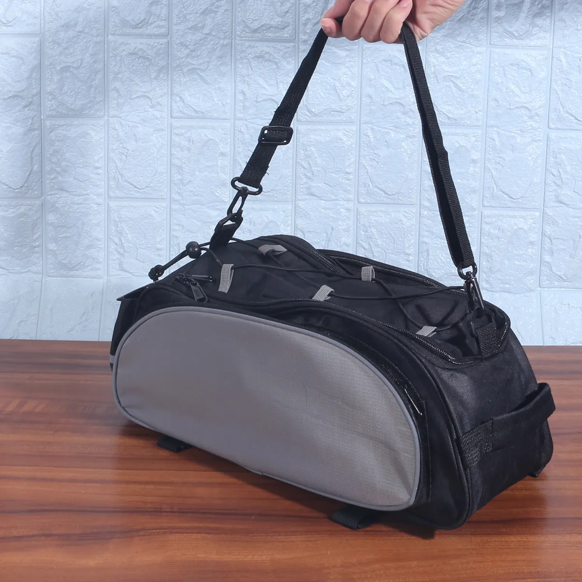 

Bike Saddle Bag Outdoor Mountain Storage Black Grey Lightweight Compact Shockproof Cycling Seat Pack for Tools Repair Kit Mobile