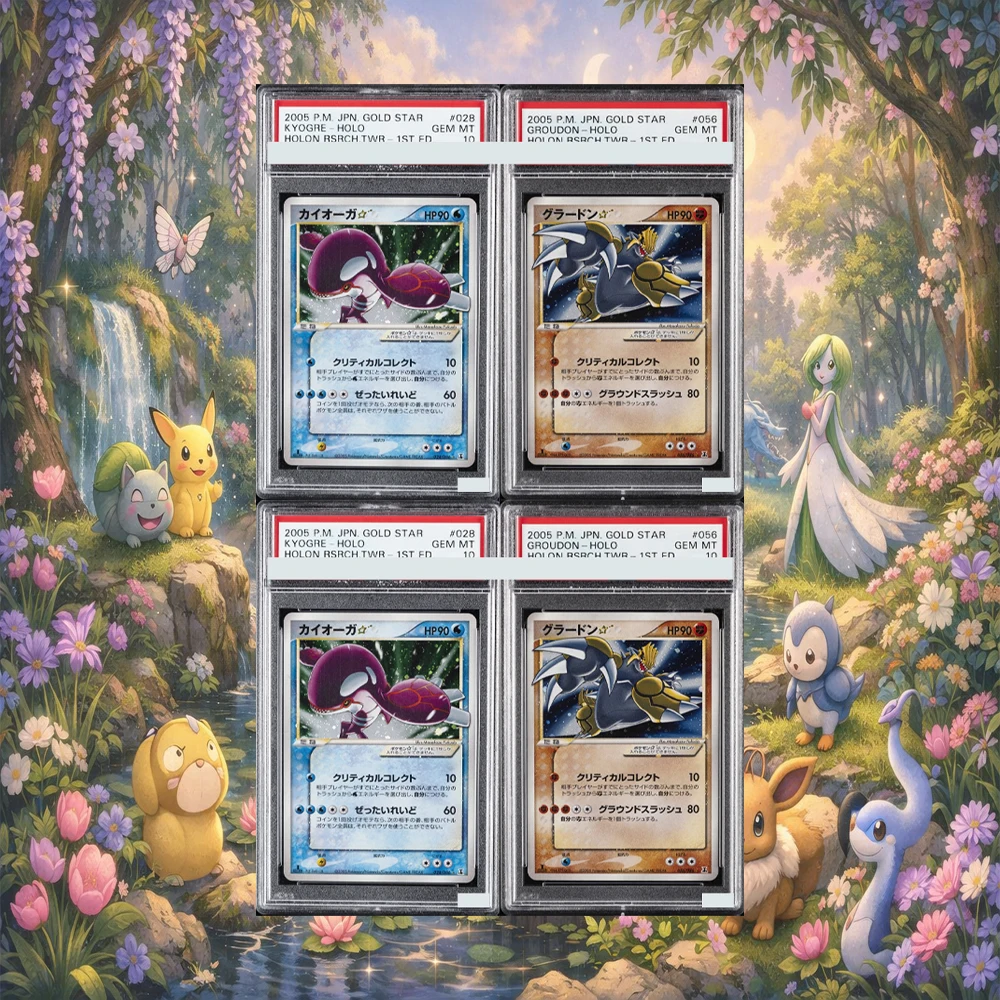 

2005 P.M.JPN.GOLD STAR GROUDON-HOLO HOLON RSRCH.TWR-1ST ED. Classic Graded Collection Card GEM MT 10 Cards Flash Child Gifts