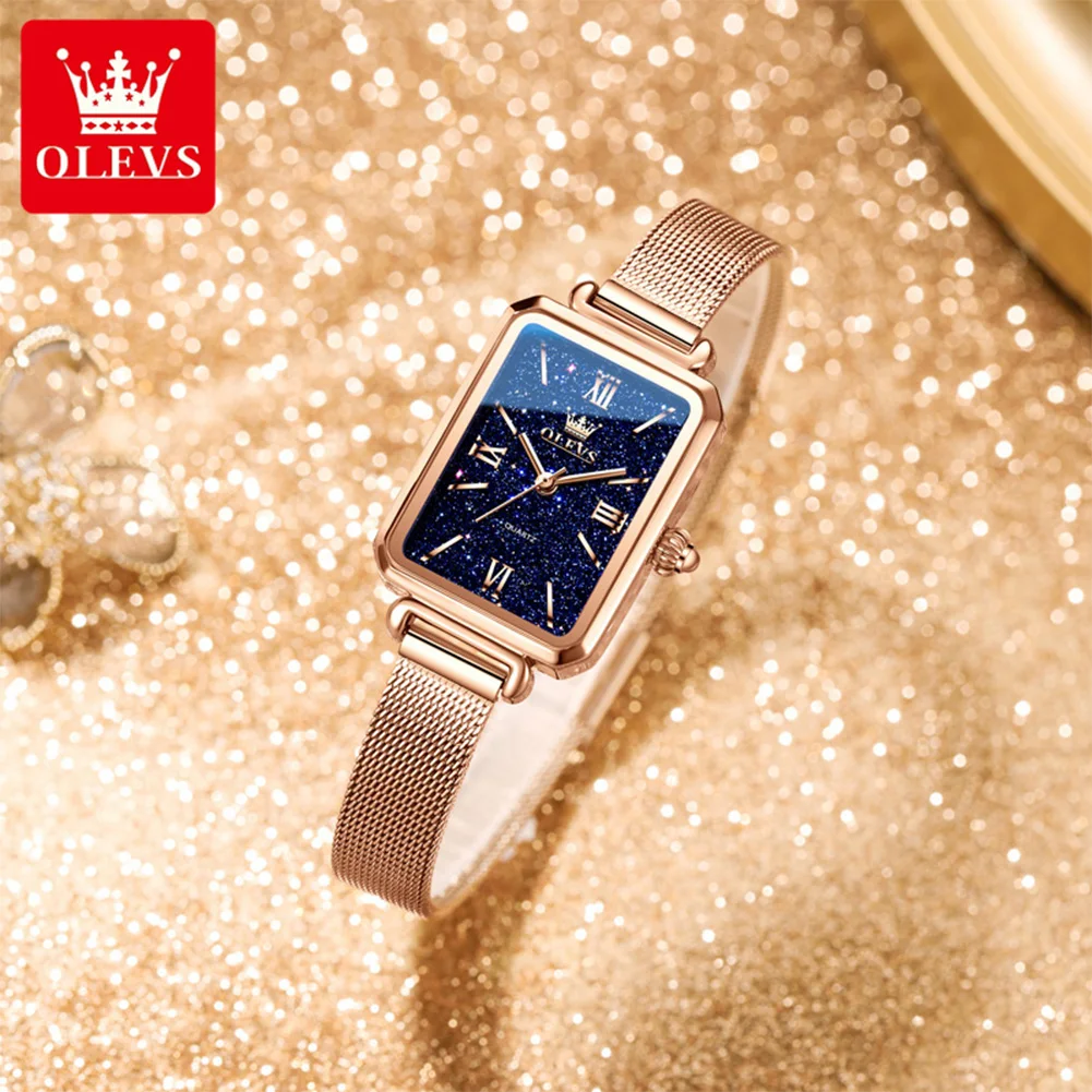 OLEVS Woman Watches Fashion Square Quartz Wristwatch Dress 8MM Dial Waterproof Watches For Woman Gifts Reloj Mujer 5705