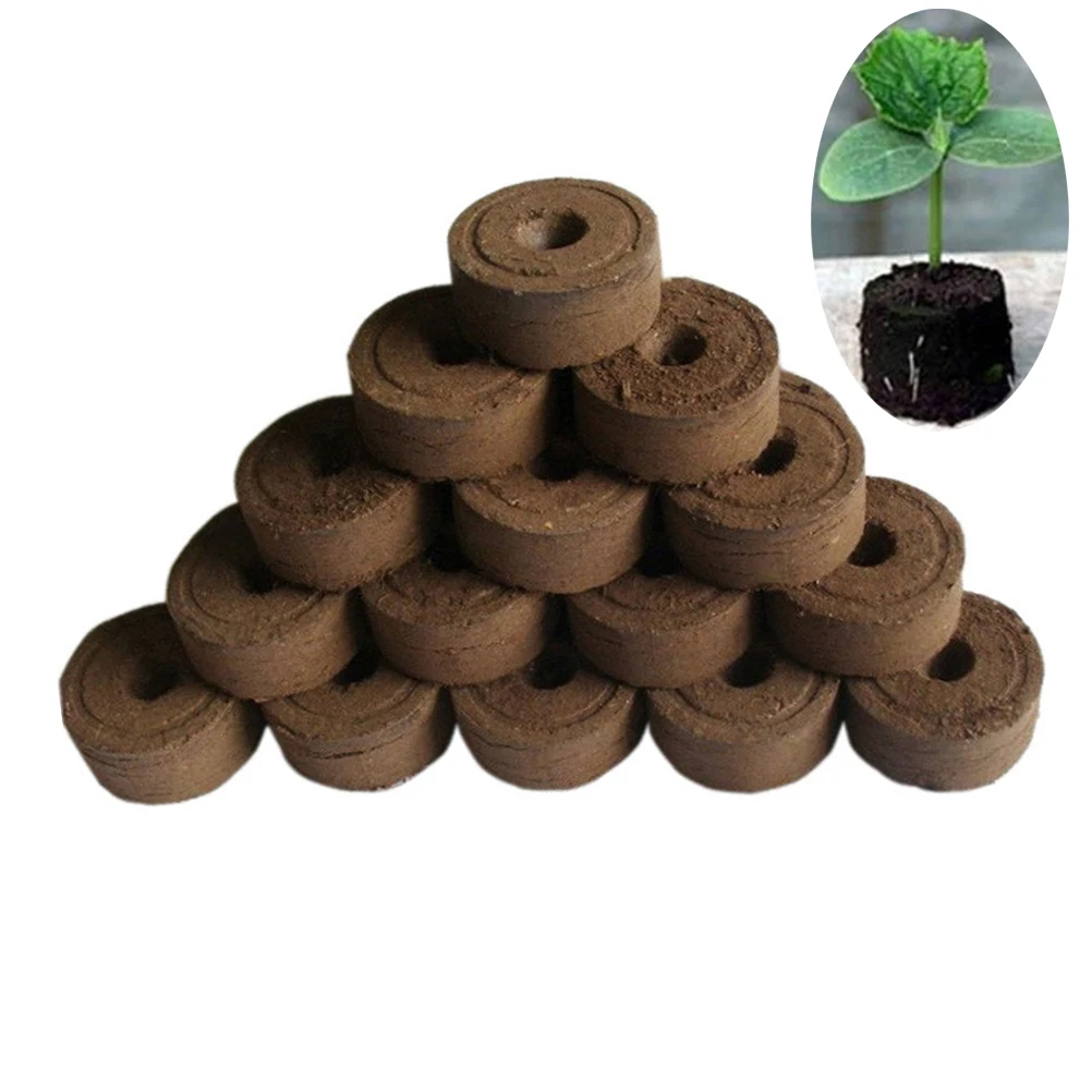 

50 Pcs Sowing Peat Blocks Gardening Accessories Plant Seeds for Planting Buildings Starter Pellets Soil Pucks Carbon Plug