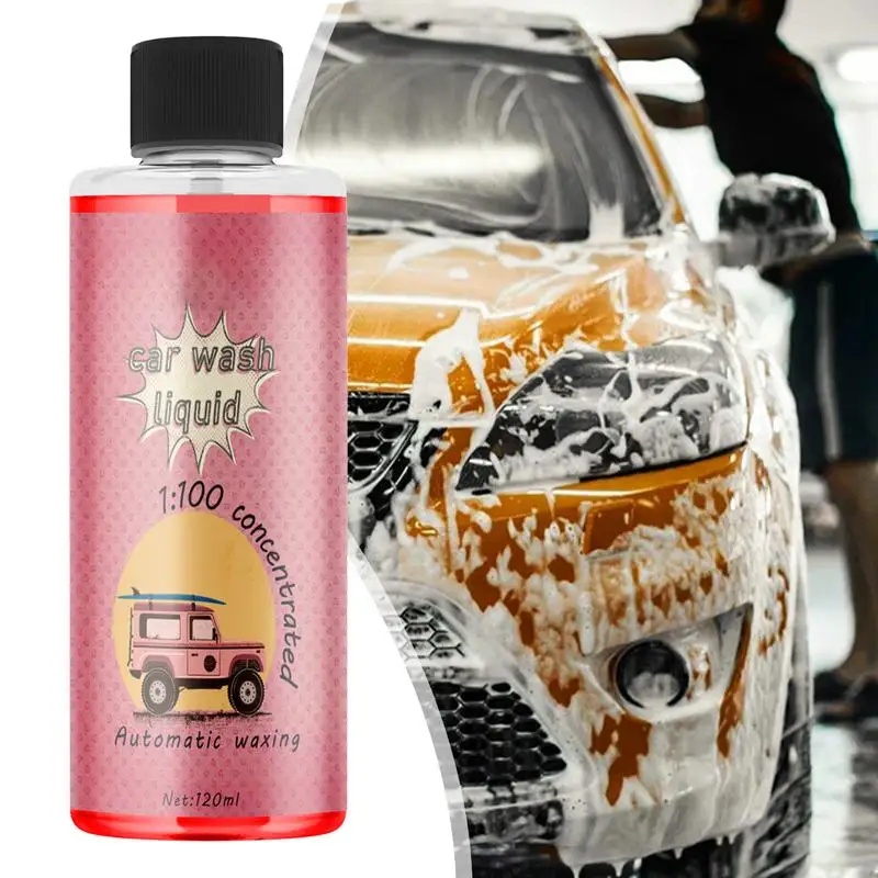 

Car Wash Liquid 120ml High Concentrated Vehicle Wash Detergent Multifunctional Detailing Super Foam Cleaner Auto Cleaning Kit