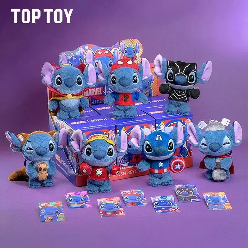 

2026 Disney Stitch Cosbi, плюшевый брелок, коллекция слепых коробок, Тор, Железный человек, фигурки Человека-паука, игрушки, детские рождественские подарки-сюрпризы