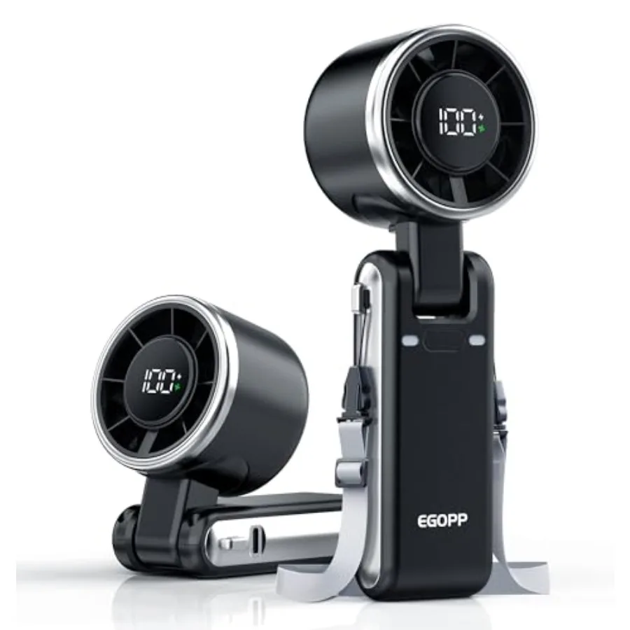 

3X Airflow Portable Handheld Fan with 5 Gear Wind, 13H Lasting Cooling Mini Turbo Fan 5000mAh Rechargeable, 180° Foldable Perso