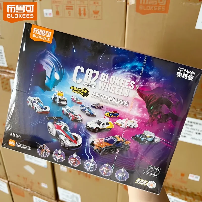 

Blokees C02 Ultraman Building Block Racing Car Genuine Hero Racing Team Blind Box Collectible Toy For Home Collection Display