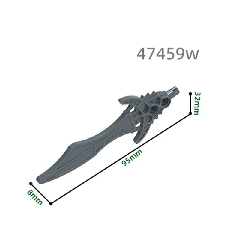 MOC 1PCS Stacking 47459W Medieval Knight Bending Sword Building Block Arms Assemble Part Brick Toy Adults Boys Holiday Gifts