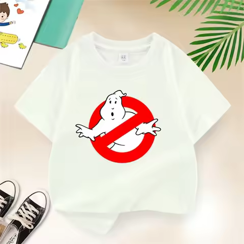 Summer Boys/Girls 4-14t Cartoon Cotton Funny Ghostbusters Game Print Short Sleeve Children T-Shirt