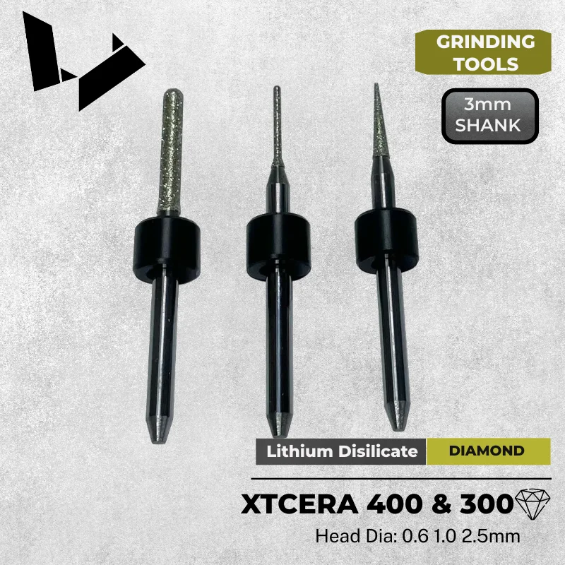 

Xtcera Silicon Carbide Coated Cam Cam Grinding Tools for C14 B40 Lithium Disilicate Composite Blocks 1.0mm 2.5mm