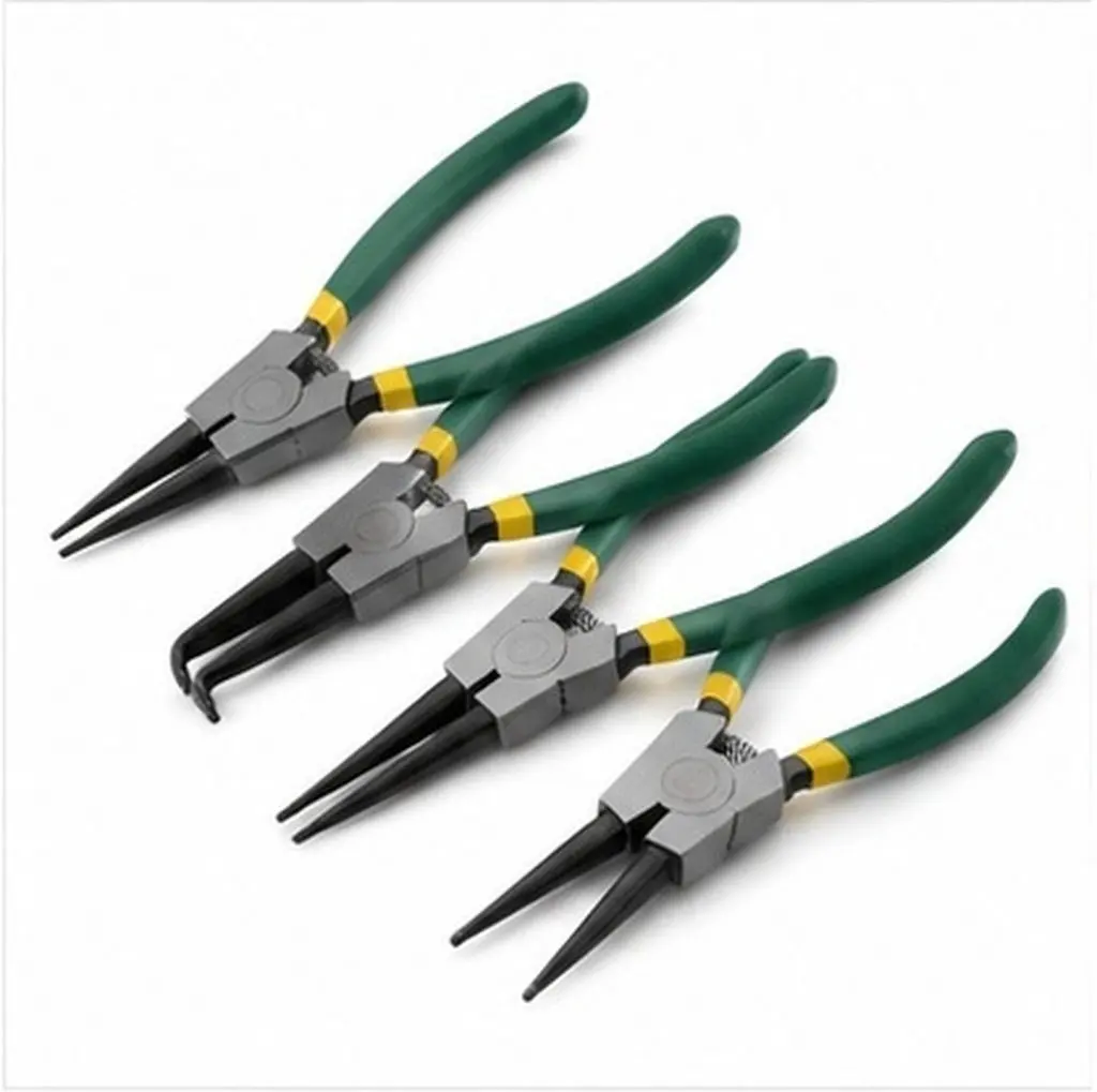 1Set Plier Set Heavy Duty Circlip Pliers Set For Mechanic Precision Loaded 7Inch Straight Curved Jaw