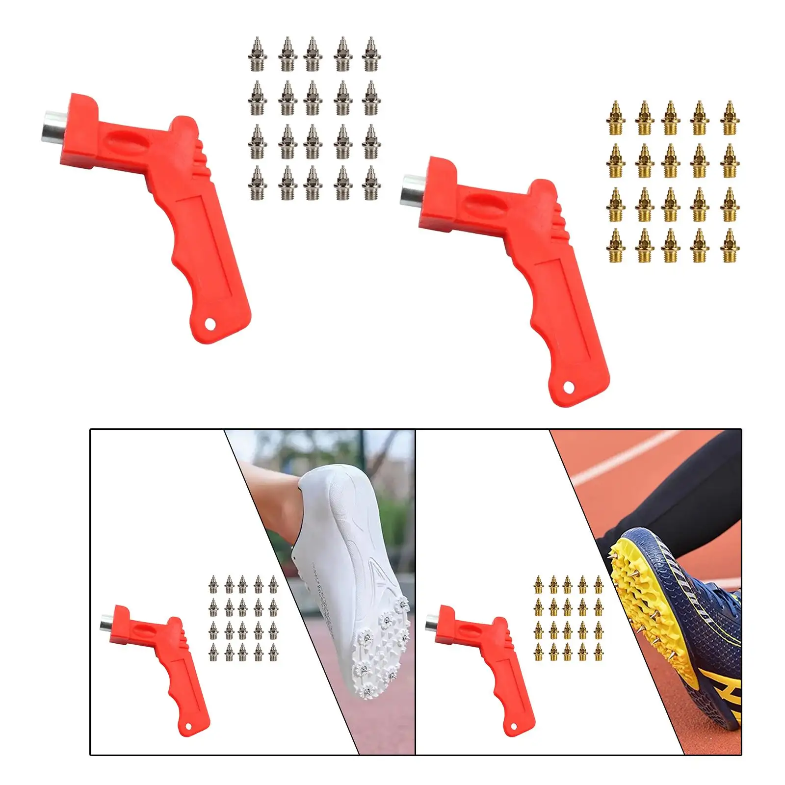 

20 Pieces Track Shoe Spikes, Track and Field Running Spikes, Lightweight with Wrench for Middle to Long Distance Running