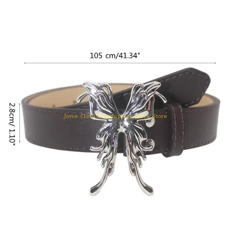 الجمالية فراشة مشبك حزام للنساء موضة دبوس مشبك حزام حزام عريض كول بنات حزام للجينز السراويل ديكور 10CD