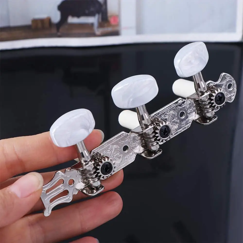 2Pcs/Set Metal Classical Guitar Tuning Pegs Semi-closed Machine Heads Machine Head Tuners Keys Locking Tuners Durable