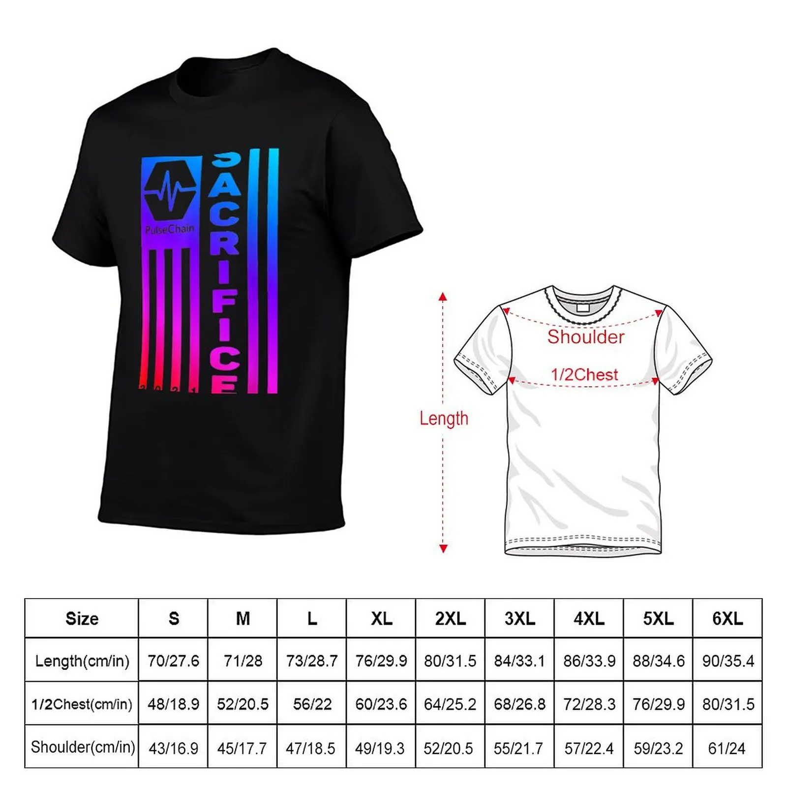 PulseChain - PulseChain Sacrifice USA Flag T-Shirt Big Size Crew Neck T-Shirt