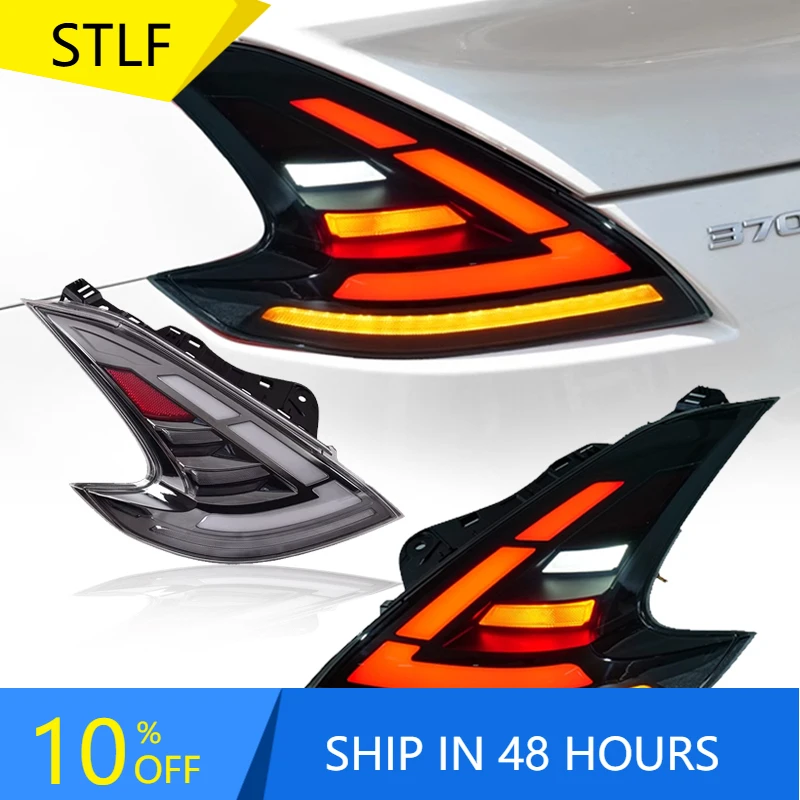 

STLFAssembly Z34 Taillights Red Lens ABS Material 12V Voltage Auto Parts Rear LED Lights for 2008-2019 Nissans 370Z
