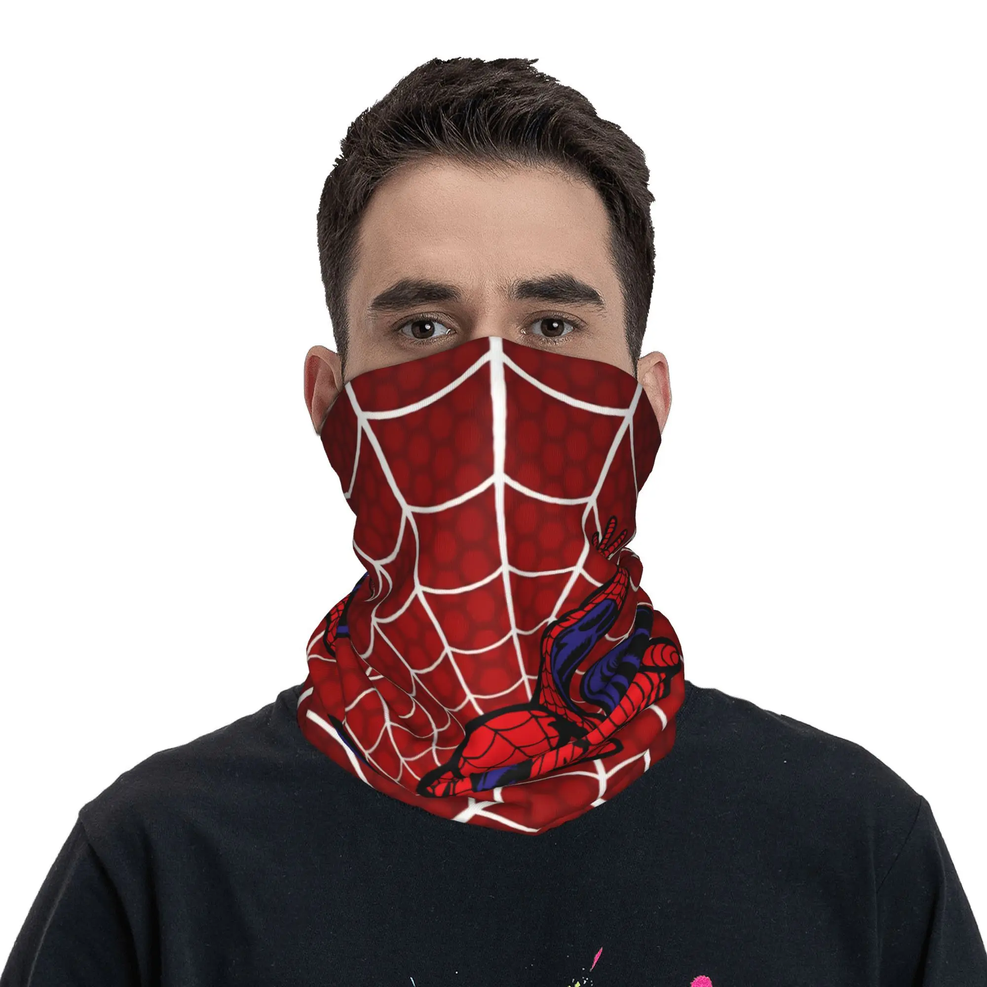 Custom Spider Web Bandana ฤดูหนาวคออุ่นผู้ชาย Windproof Wrap ผ้าพันคอใบหน้าสําหรับสกี Gaiter แถบคาดศีรษะ