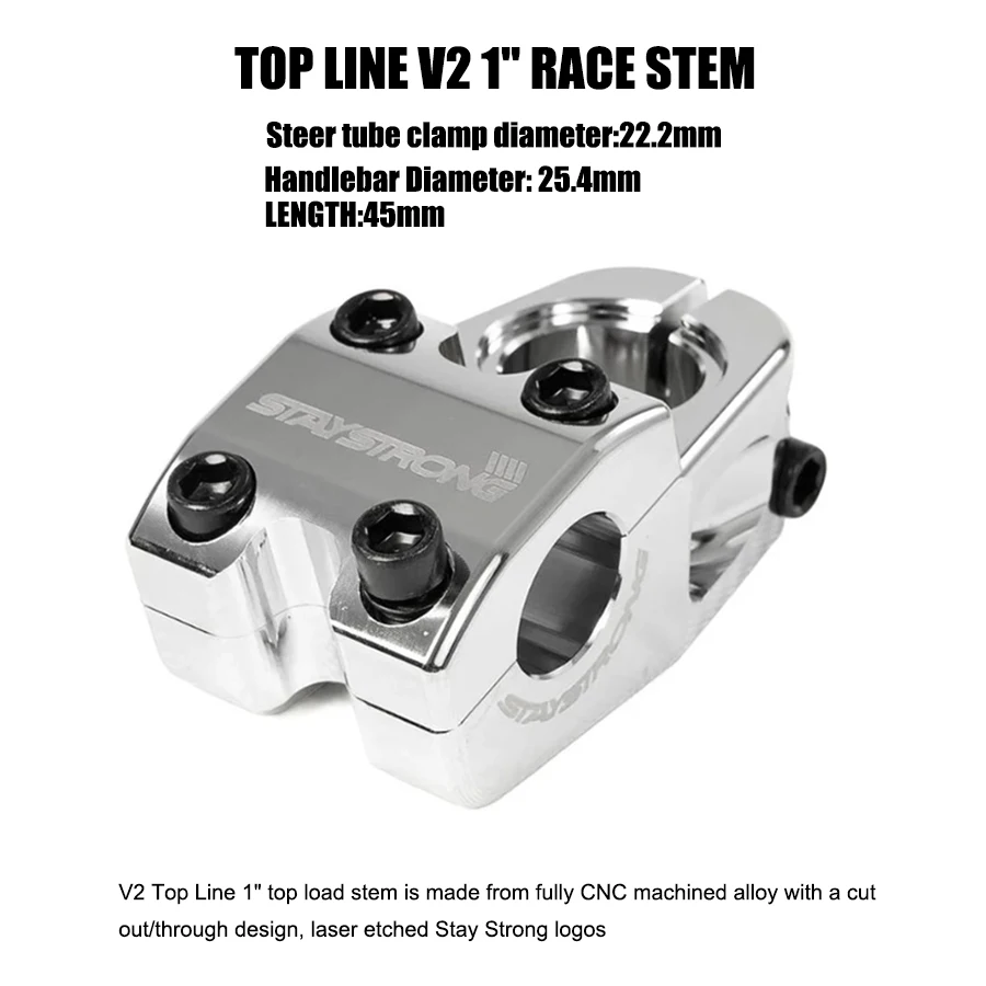 

TOP LINE V2 BMXRACING bmx bicycle parts Bike stem (Diameter 22.2mm) (Steering pipe 25.4mm)