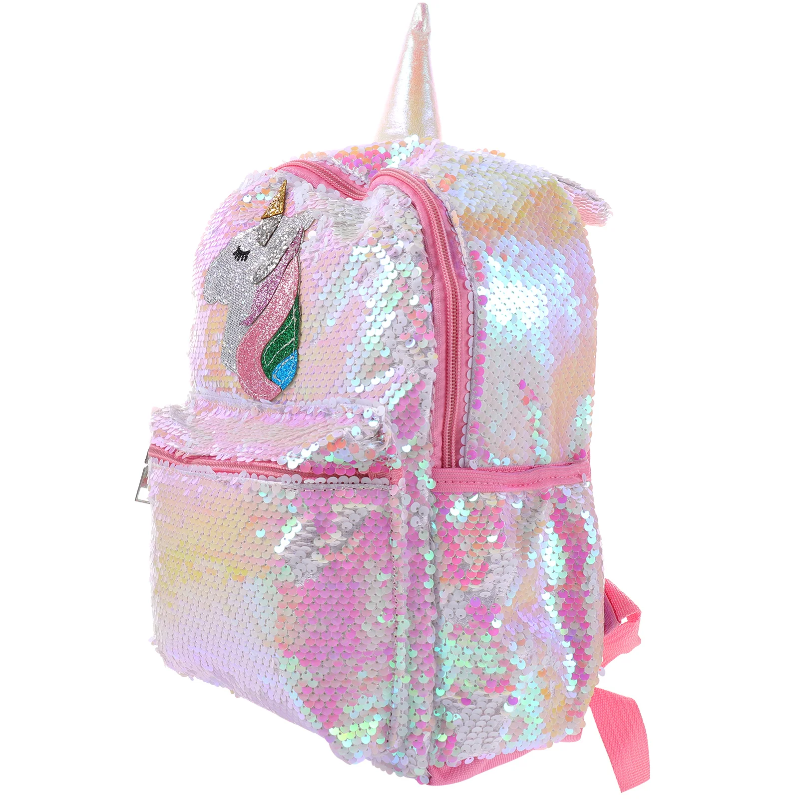 Shiny Girls Backpack Sequin Unicorn Design Satchel Adorable Bookbag Fashion Travel School Bag for Student Girls