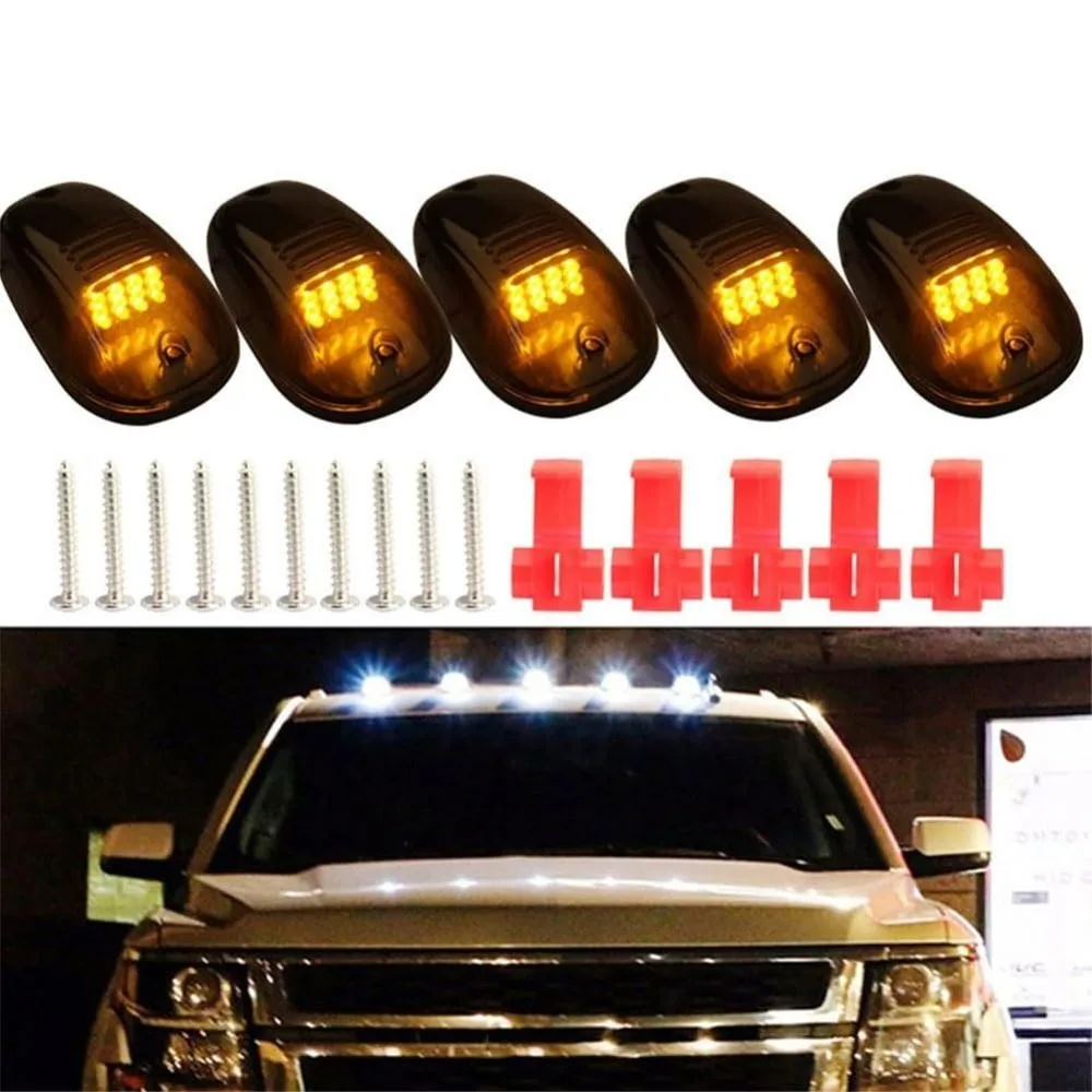 Amber No Drill Car Cab Lights Waterproof Universal Truck Cab Lights Roof LED Light Ultra Bright for Trucks/Cars/SUV