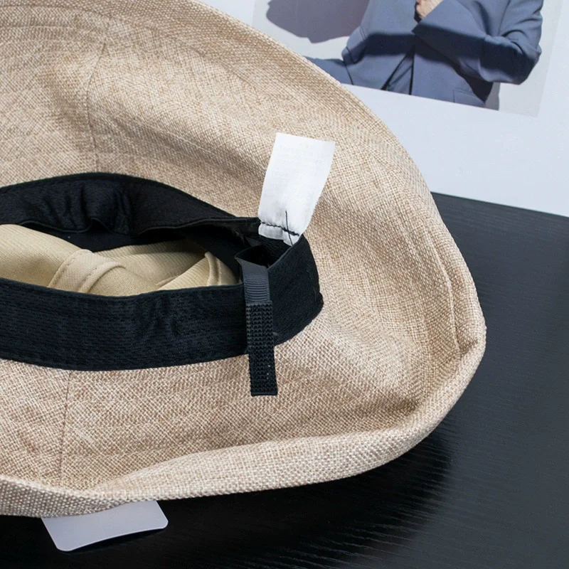 2025 Cotton Linen Fisherman Sun Hat for Women Female Summer Foldable Brim UV Sunscreen Rolled Edge Outdoor Beach Cap