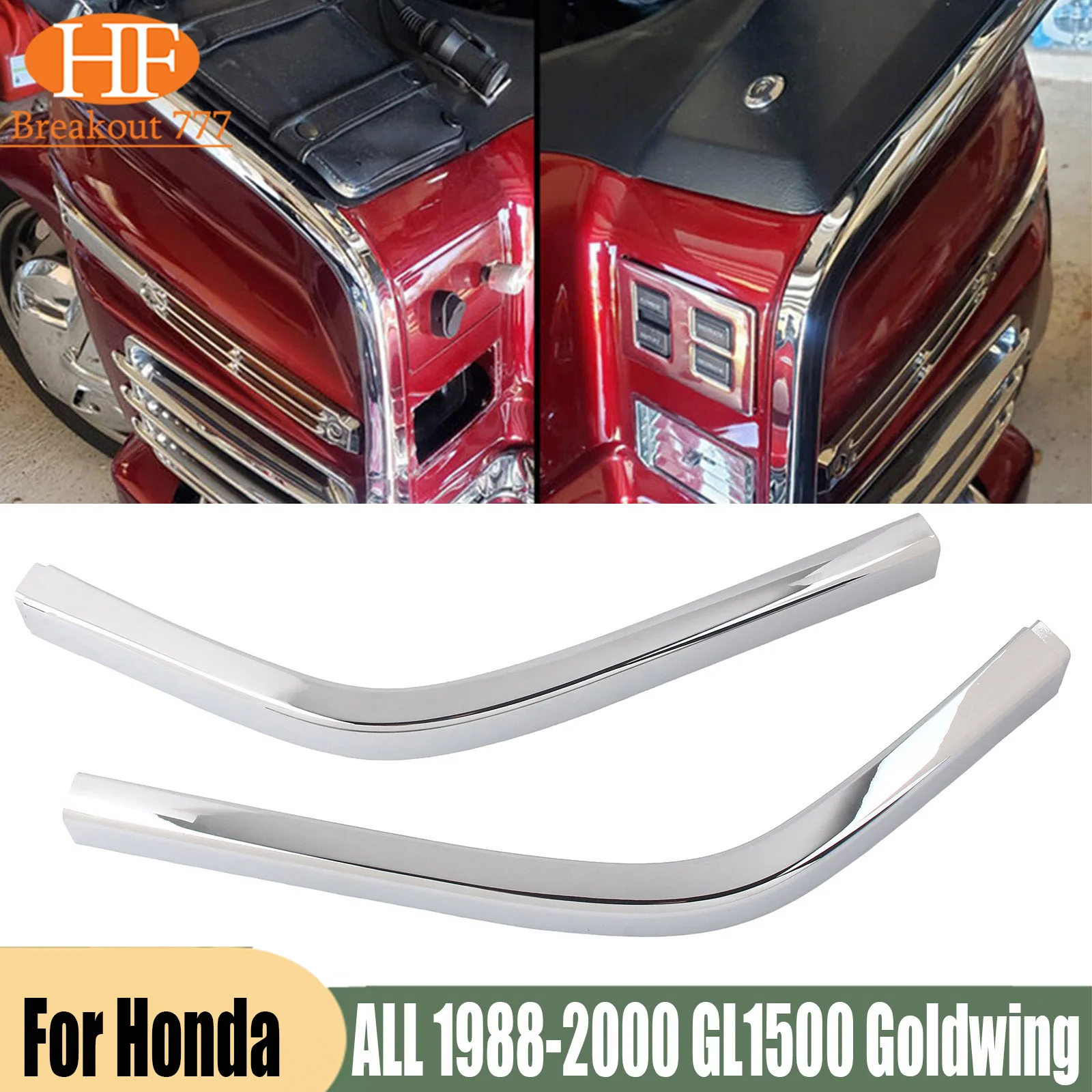 Image of Für Honda ALLE 1988-2000 GL1500 Goldwing Chrom ABS Obere Verkleidung Seitenverkleidung Schwarz 2 Stück / Set
