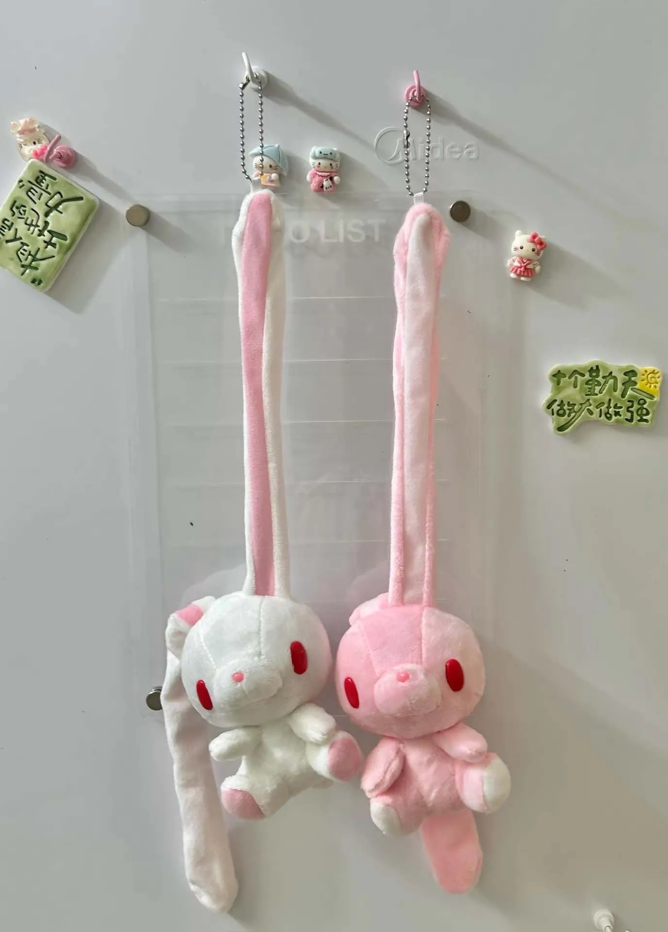 Lindo conejito multiusos Hanyo Usagi conejo blanco rosa llavero de felpa llavero bolso de mujer llavero colgante juguete muñeca regalos