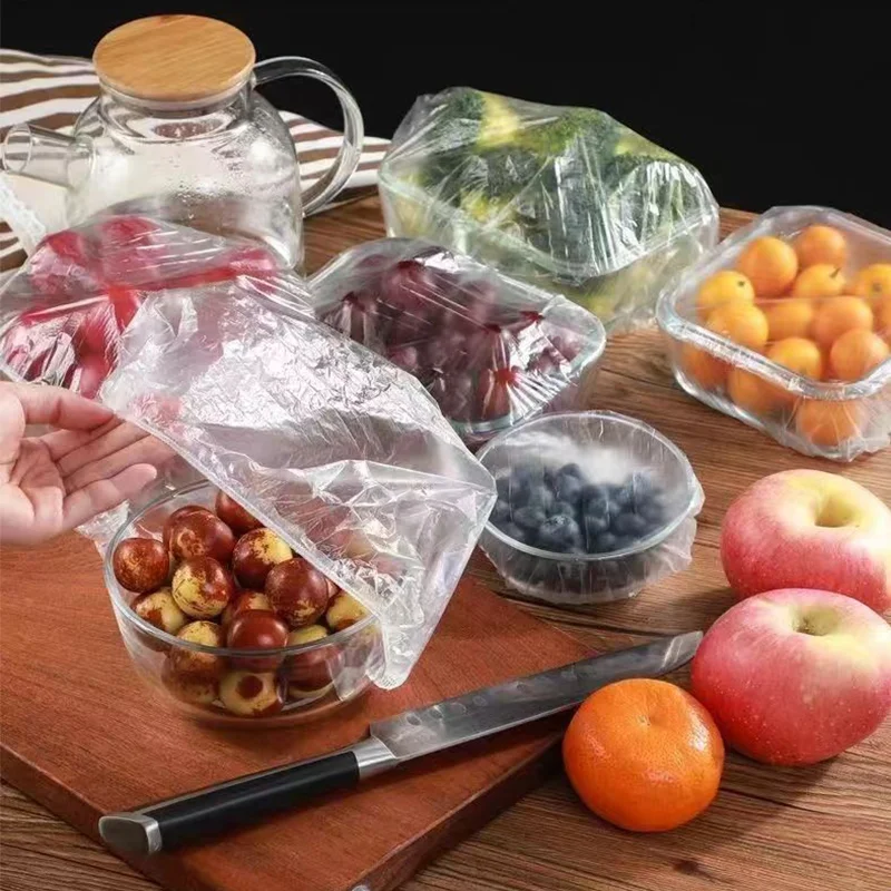 Food grade plastic wrap cover, disposable household plastic wrap cover with elastic mouth bowl cover