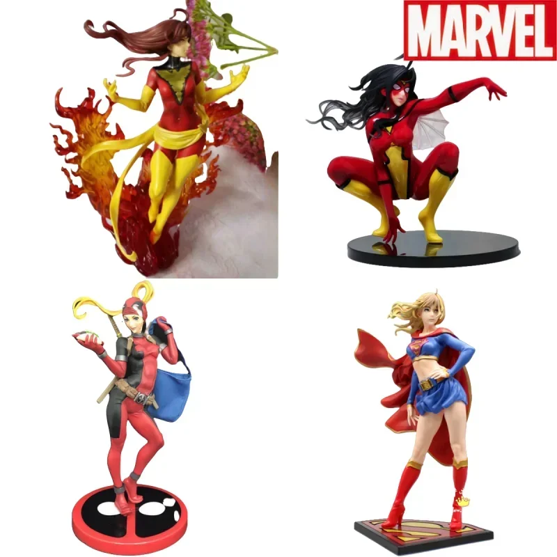 Marvel Artfx X Sentinel Deadpool Ladies Superman Phoenix Pvc Action Dolls Collectible Models Superhero Pvc Dolls Collectible Gif