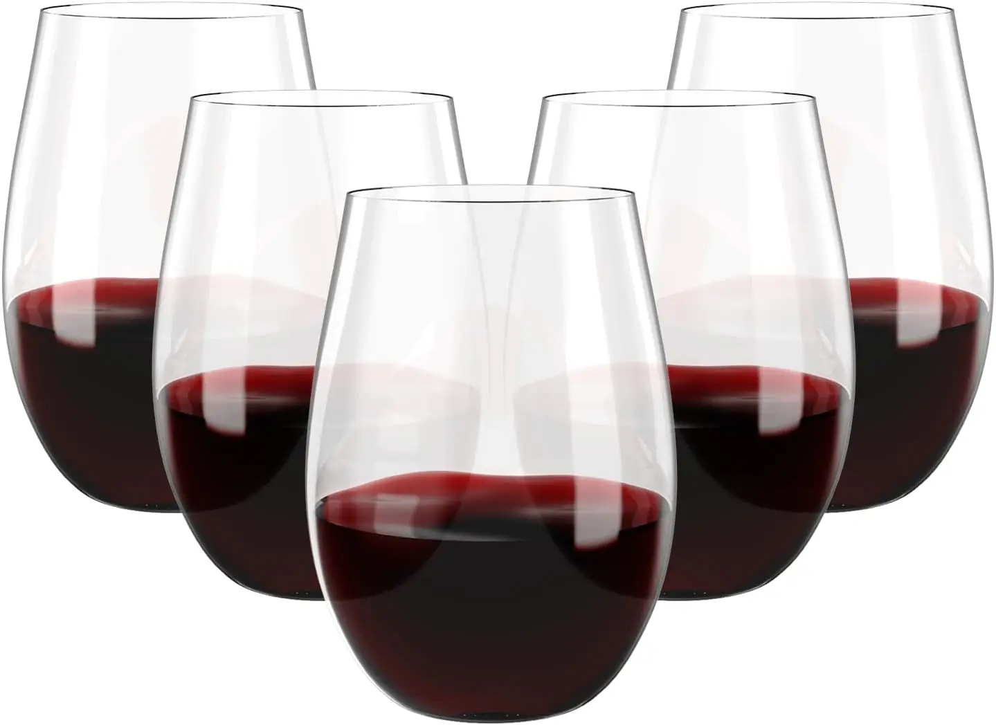 

20 Pack 16 Oz Plastic Wine Glasses, Stemless Plastic Wine Cups Heavy Duty, Unbreakable Disposable Wine Glasses for Wedding or