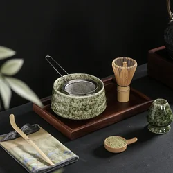 Indoor Beverage Shop Tea-making Tools Accessories 4pcs Japanese Matcha Set Safe Bamboo Whisk Teaspoon Tea Sets  Birthday Gifts