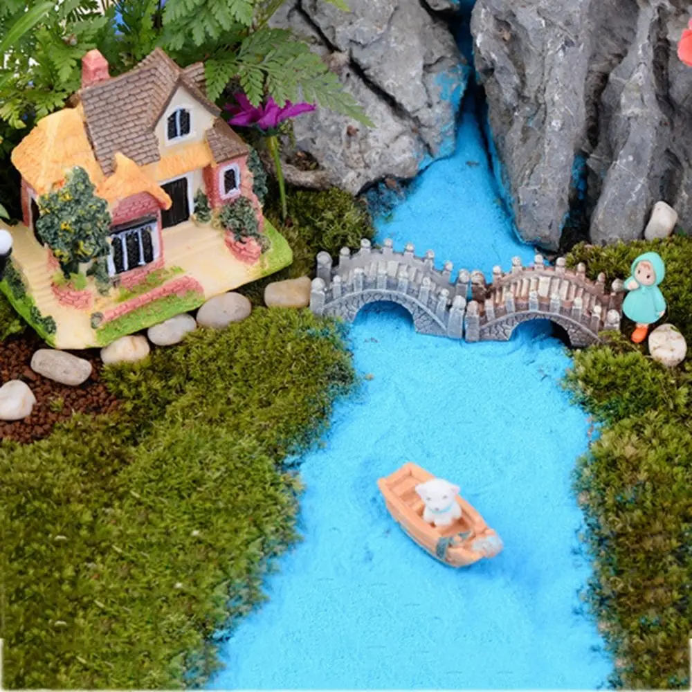 Stone Bridge Micro-landscape Resin Bridge Miniatures Resin Craft Small Bridge Jiangnan Small Bridge Court Style Mini Desktop