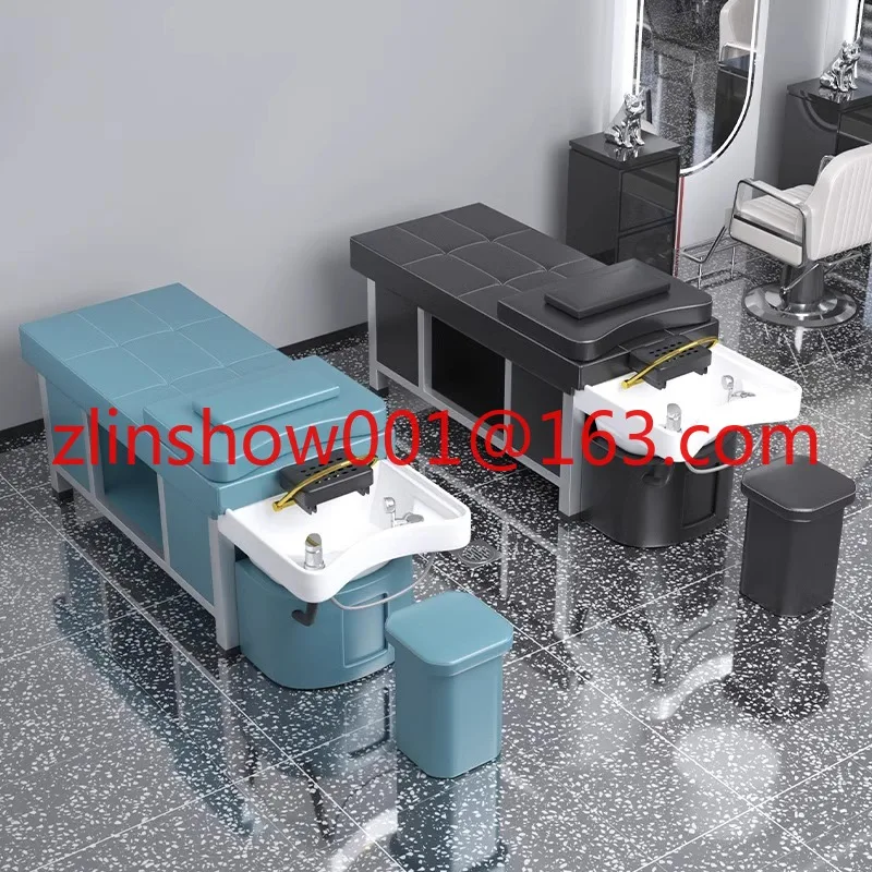 High-End Thai Ceramic Basin Steel Frame Shampoo Chair Water Circulation Fumigation Head Treatment Bed Barber Shop Hair Salon