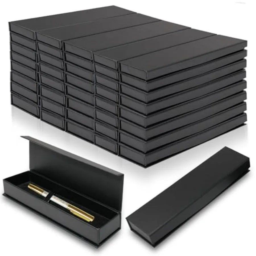 

Pcs Pen Gift Boxes Empty Black Ballpoint Pen Gift Box with Cushion Pen Jewelry Display Box Empty Present Collection Cases for B